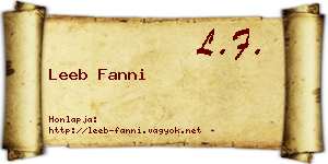 Leeb Fanni névjegykártya